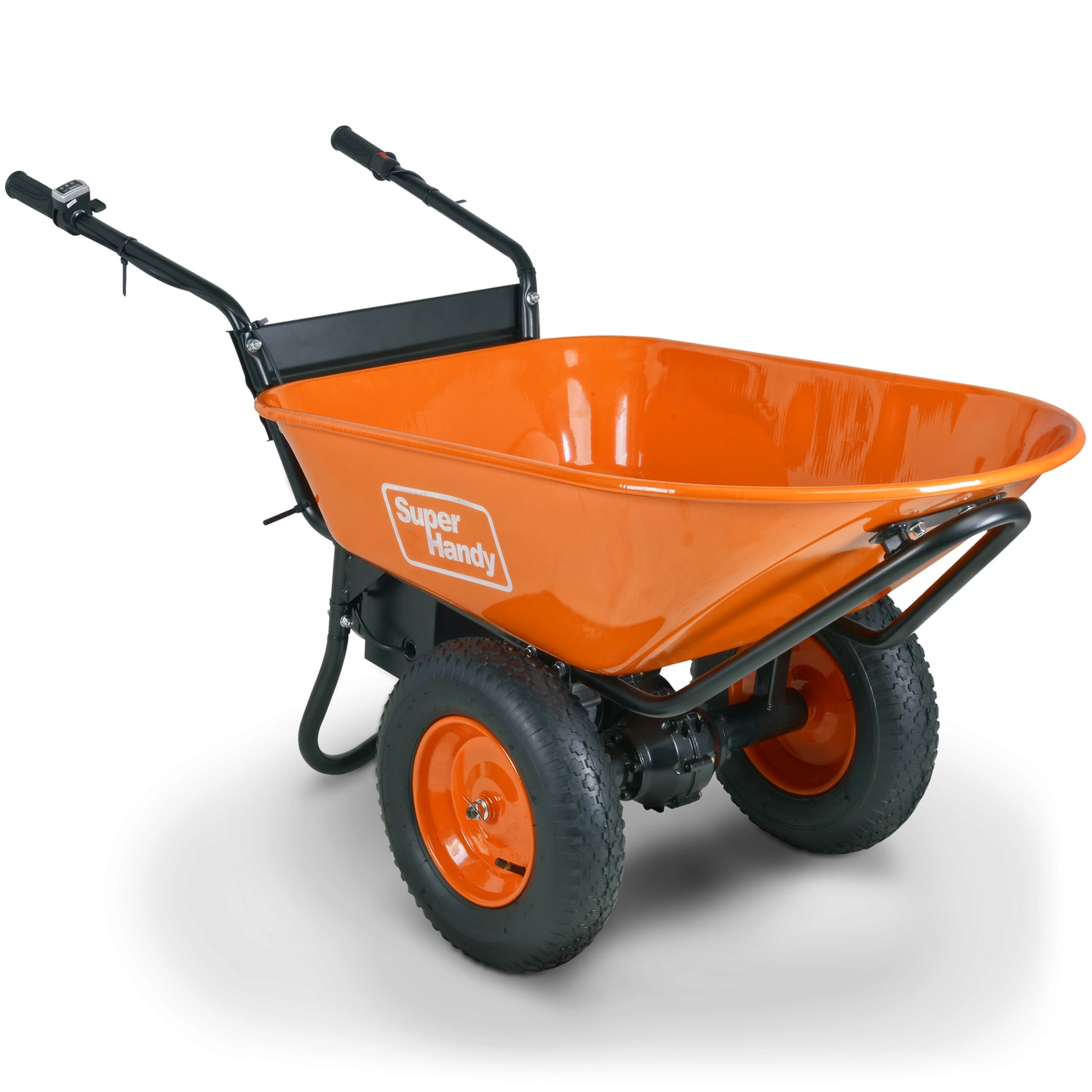 SuperHandy 4-cu ft 2 Wheel Steel Powered Wheelbarrow