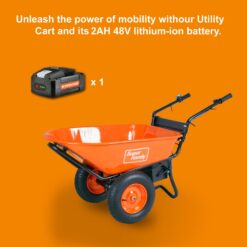 SuperHandy 4-cu ft 2 Wheel Steel Powered Wheelbarrow