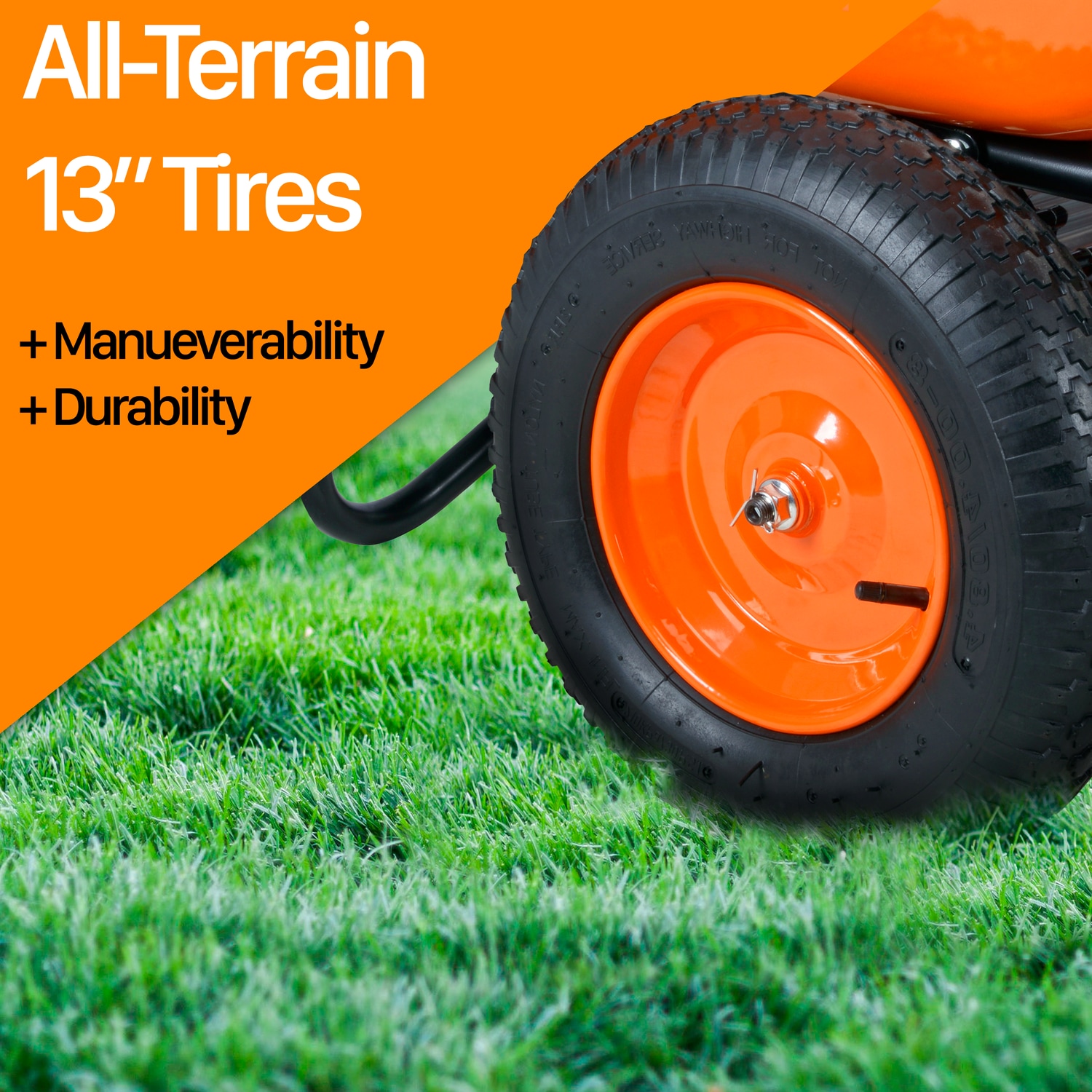SuperHandy 4-cu ft 2 Wheel Steel Powered Wheelbarrow