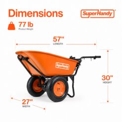 SuperHandy 4-cu ft 2 Wheel Steel Powered Wheelbarrow