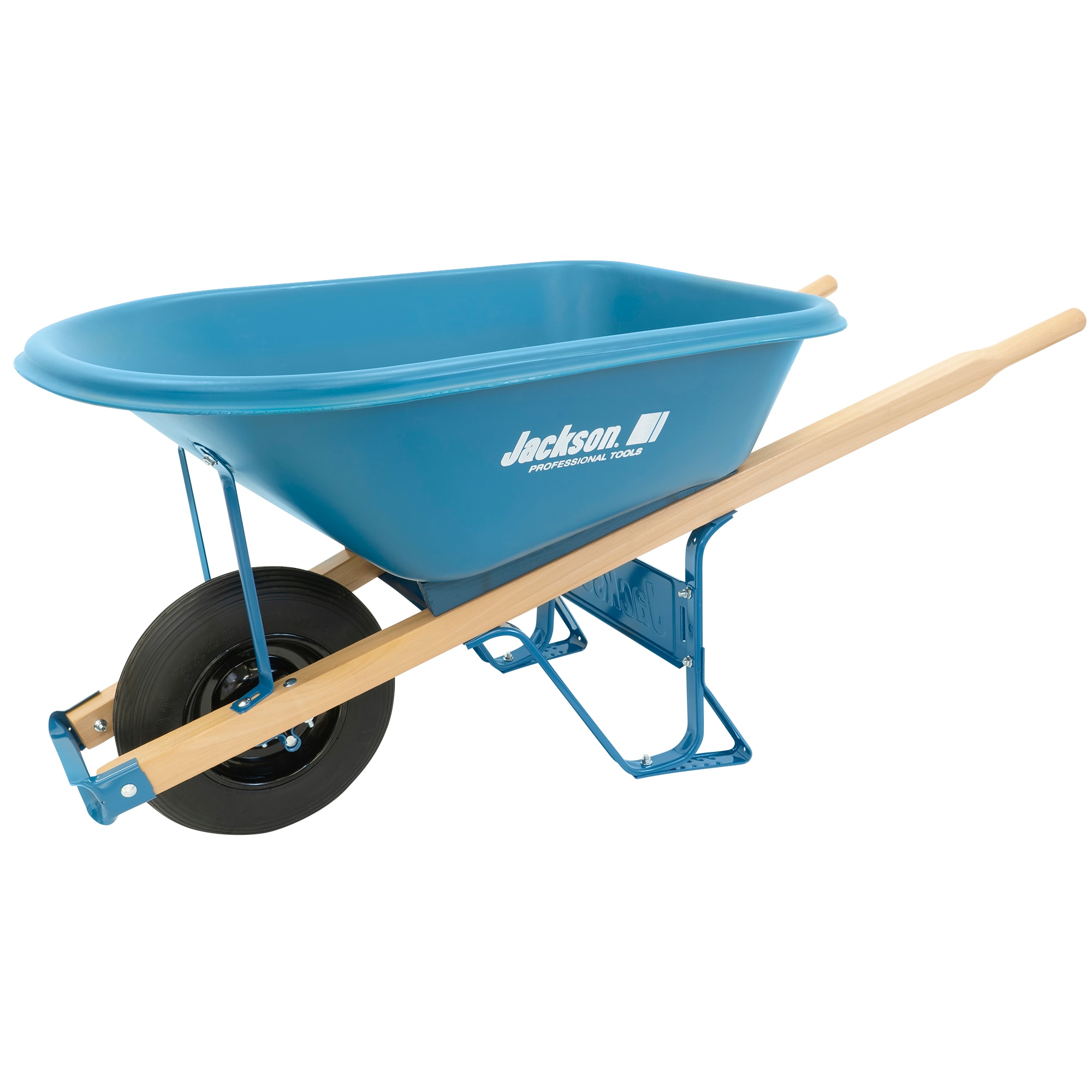 Jackson 5.75-cu ft 1 Wheel Poly Push Wheelbarrow Flat-Free Tire