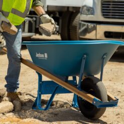 Jackson 5.75-cu ft 1 Wheel Poly Push Wheelbarrow Flat-Free Tire