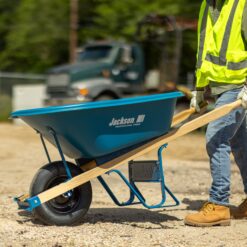 Jackson 5.75-cu ft 1 Wheel Poly Push Wheelbarrow Flat-Free Tire