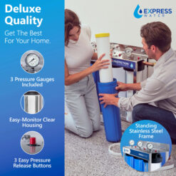 Express Water Iron Manganese, Carbon, and Sediment Whole House Water Filtration System Triple-Stage 15-GPM 5 Micron