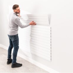 NewAge Products Garage 80 SqFt PVC Slatwall With Locking Hook 41 -Piece 160-in White Steel Multipurpose Accessory kit