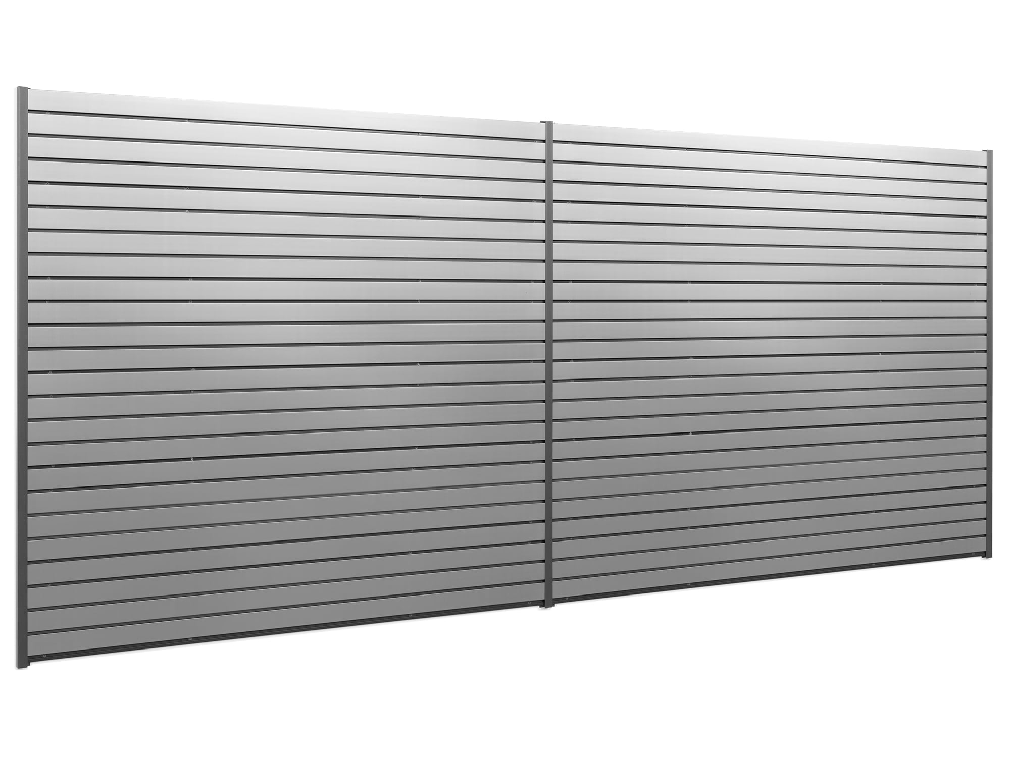 NewAge Products Garage 80 SqFt PVC Slatwall With Locking Hook 41 -Piece 160-in Silver Steel Multipurpose Accessory kit