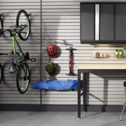 NewAge Products Garage 80 SqFt PVC Slatwall With Locking Hook 41 -Piece 160-in Silver Steel Multipurpose Accessory kit