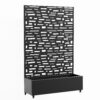 Wooakway 2-pc 6 ft. Hx 4 ft. W Raised Garden Bed Metal Planter Box with Trellis Wheels Privacy Screen Elevated Planter - Black