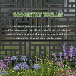 Wooakway 2-pc 4 ft. Hx 4 ft. W Raised Garden Bed Metal Planter Box with Trellis Wheels Privacy Screen Elevated Planter - Black