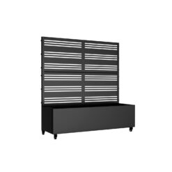 Wooakway 2-pc 4 ft. Hx 4 ft. W Raised Garden Bed Metal Planter Box with Trellis Wheels Privacy Screen Elevated Planter - Black