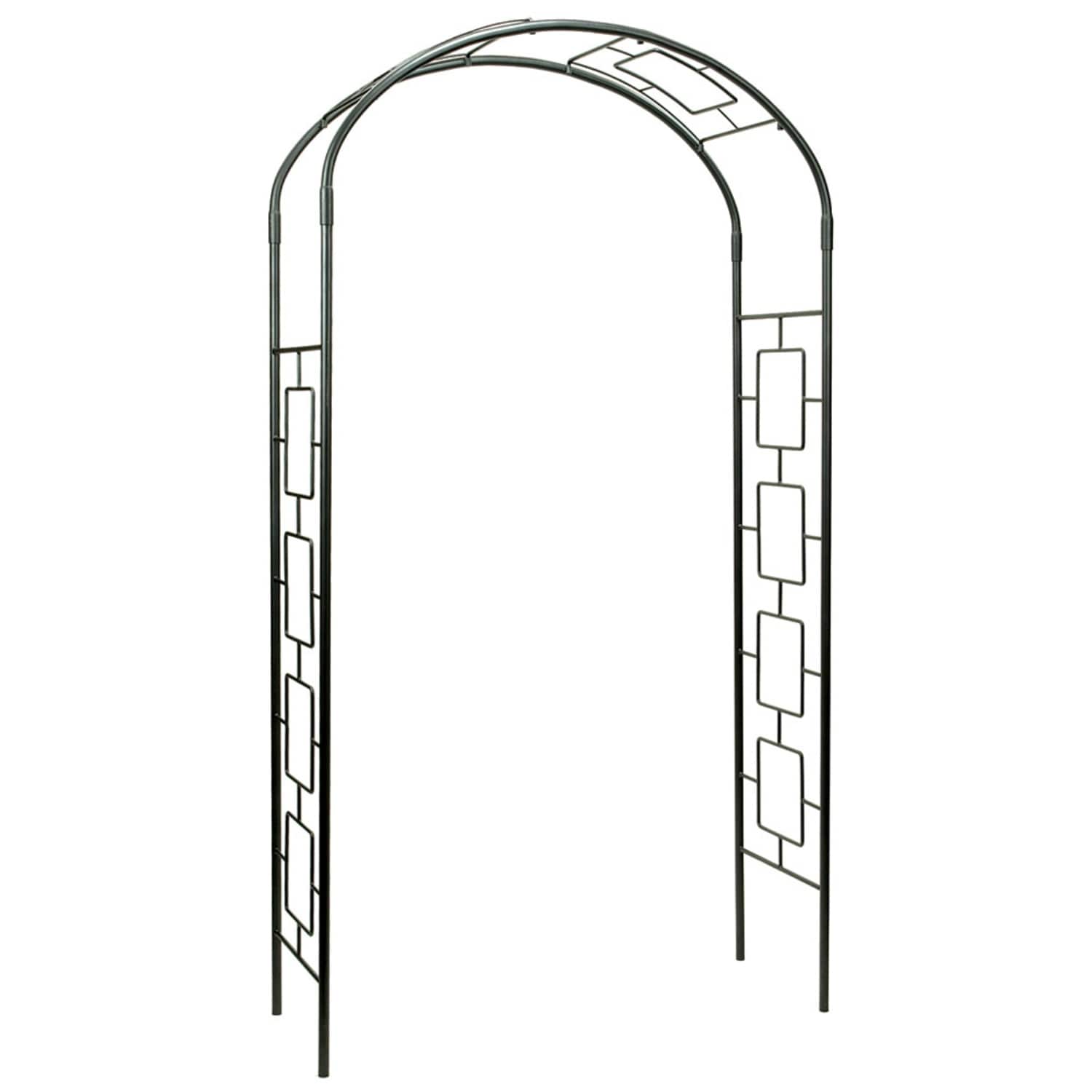 Minuteman International Round 55-in W x 21-in L x 100-in H Black Metal Indoor/Outdoor Planter