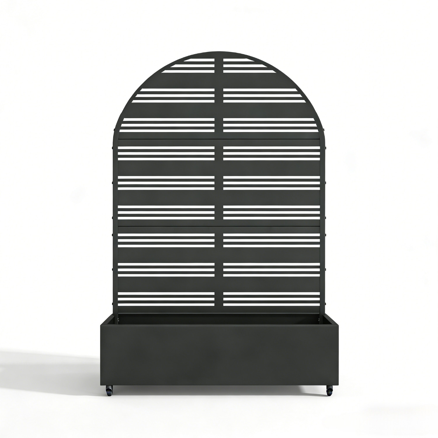 Wooakway 2-pc 6 ft. Hx 4 ft. W Raised Garden Bed Metal Planter Box with Trellis Wheels Privacy Screen Elevated Planter - Black