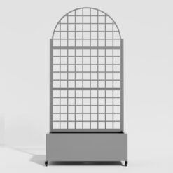 Wooakway 2-pc 6 ft. Hx 3 ft. W Raised Garden Bed Metal Planter Box with Trellis Wheels Privacy Screen Elevated Planter - Gray