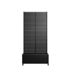 Wooakway 2-pc 6 ft. Hx 3 ft. W Raised Garden Bed Metal Planter Box with Trellis Wheels Privacy Screen Elevated Planter - Black