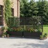 Wooakway 47 in.H x 47 in.W Black Metal Planter Box with Trellis and Wheels (Set of 2)