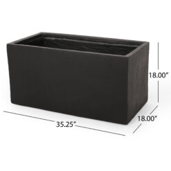 Aoibox outdoor large square lightweight concrete planter 35.25 inch wide 18 inch deep 18 inch high durable weather resistant stone look