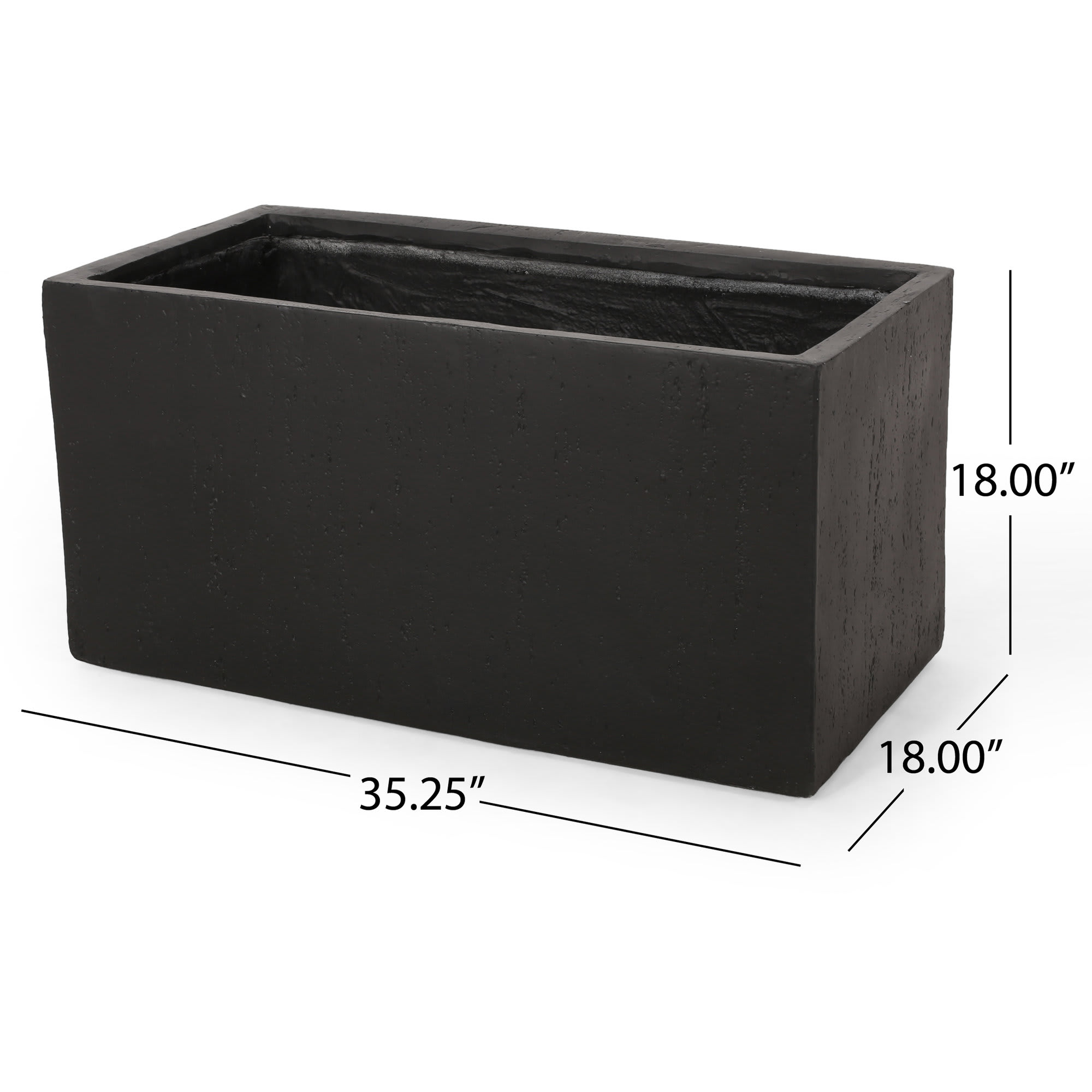 Aoibox outdoor large square lightweight concrete planter 35.25 inch wide 18 inch deep 18 inch high durable weather resistant stone look