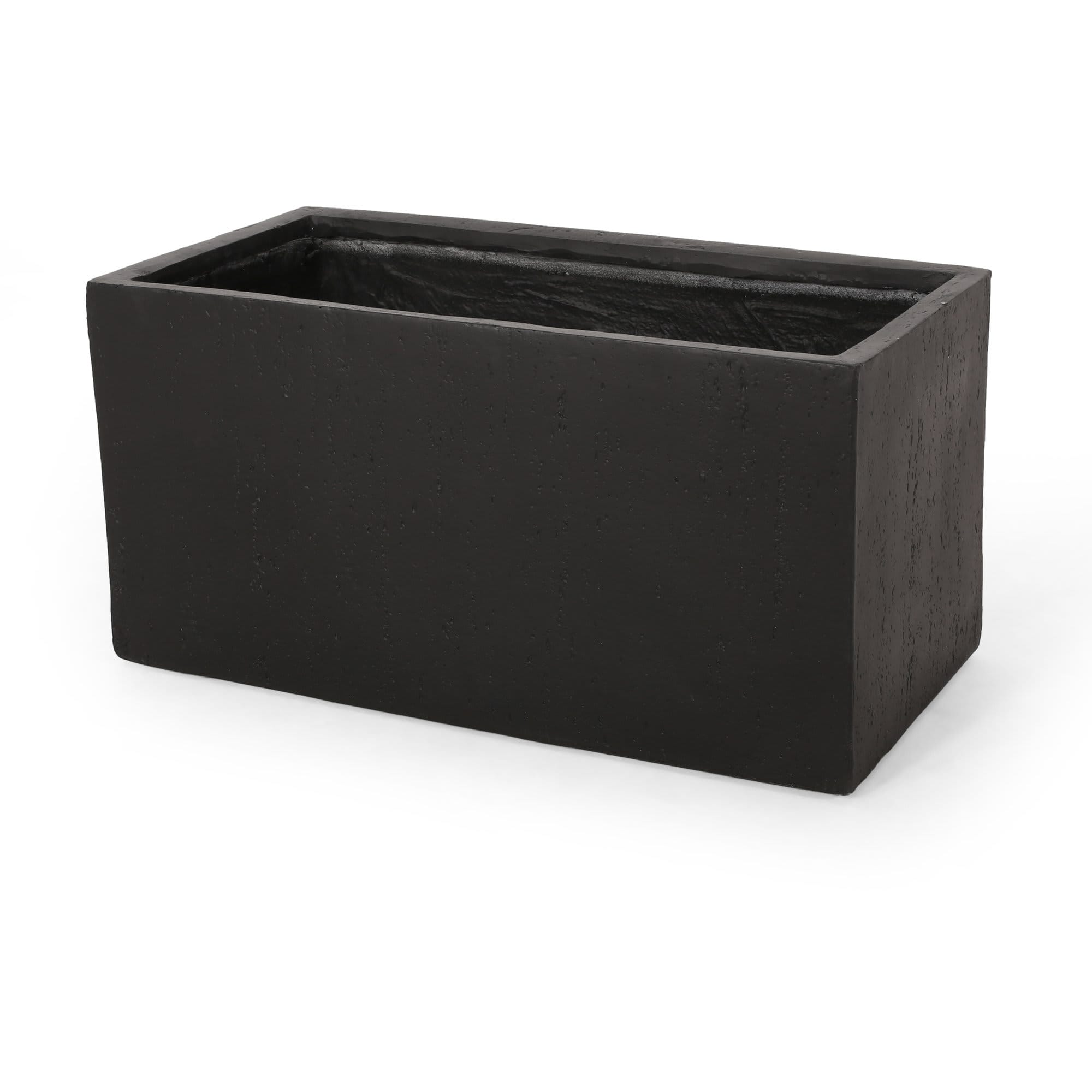 Aoibox outdoor large square lightweight concrete planter 35.25 inch wide 18 inch deep 18 inch high durable weather resistant stone look