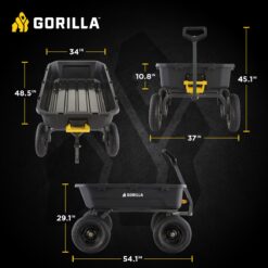 Gorilla Carts YARD CART 12-cu ft Poly Yard Cart