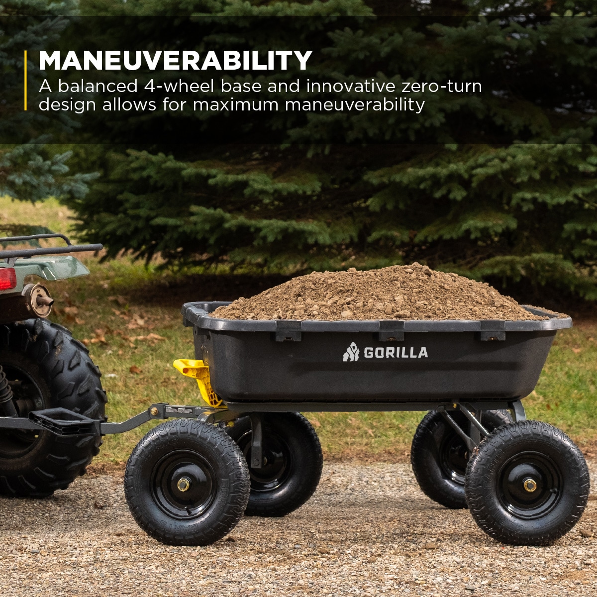 Gorilla Carts YARD CART 12-cu ft Poly Yard Cart