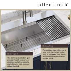 allen + roth Dennison Drop-in or undermount 33-in x 22-in Stainless steel Single bowl 18 -Gauge Workstation Kitchen Sink All-in-One Kit