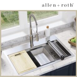allen + roth Dennison Drop-in or undermount 33-in x 22-in Stainless steel Single bowl 18 -Gauge Workstation Kitchen Sink All-in-One Kit