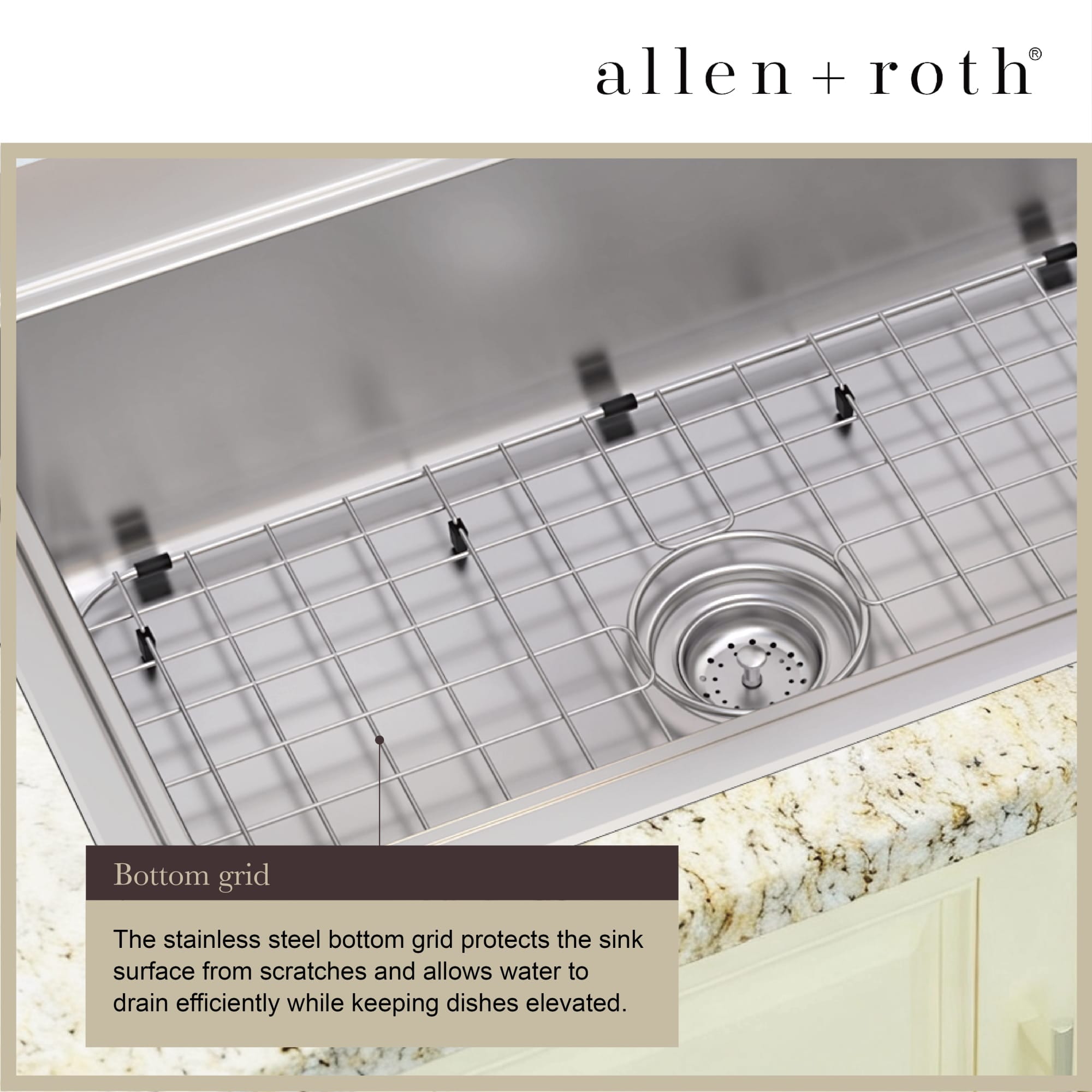 allen + roth Hoffman Drop-in or undermount 33-in x 22-in Stainless steel Single bowl 18 -Gauge Kitchen Sink All-in-One Kit