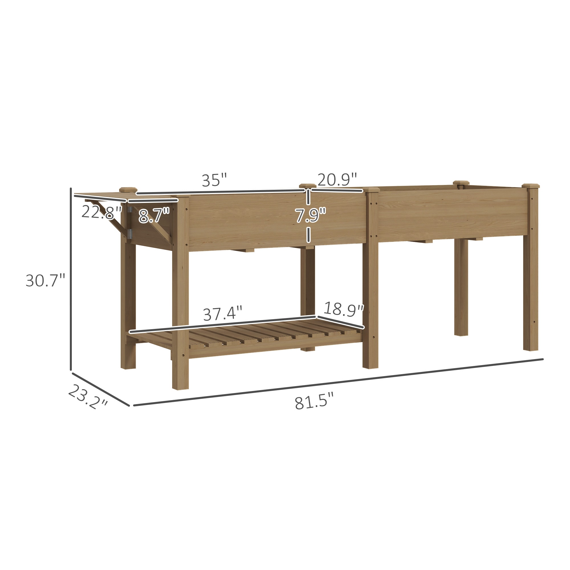 Blisstyle Elevated Garden Bed Wood Raised Garden Box