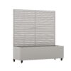 Wooakway 4-pc 4 ft. Hx 4 ft. W Raised Garden Bed Metal Planter Box with Trellis Wheels Privacy Screen Elevated Planter - Gray