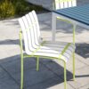 Homy Casa PMSCBC Garden Outdoor 4-Piece Striped Chair Set Set of 4 White Yellow Dining Chairs