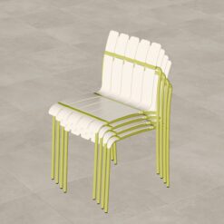 Homy Casa PMSCBC Garden Outdoor 4-Piece Striped Chair Set Set of 4 White Yellow Dining Chairs