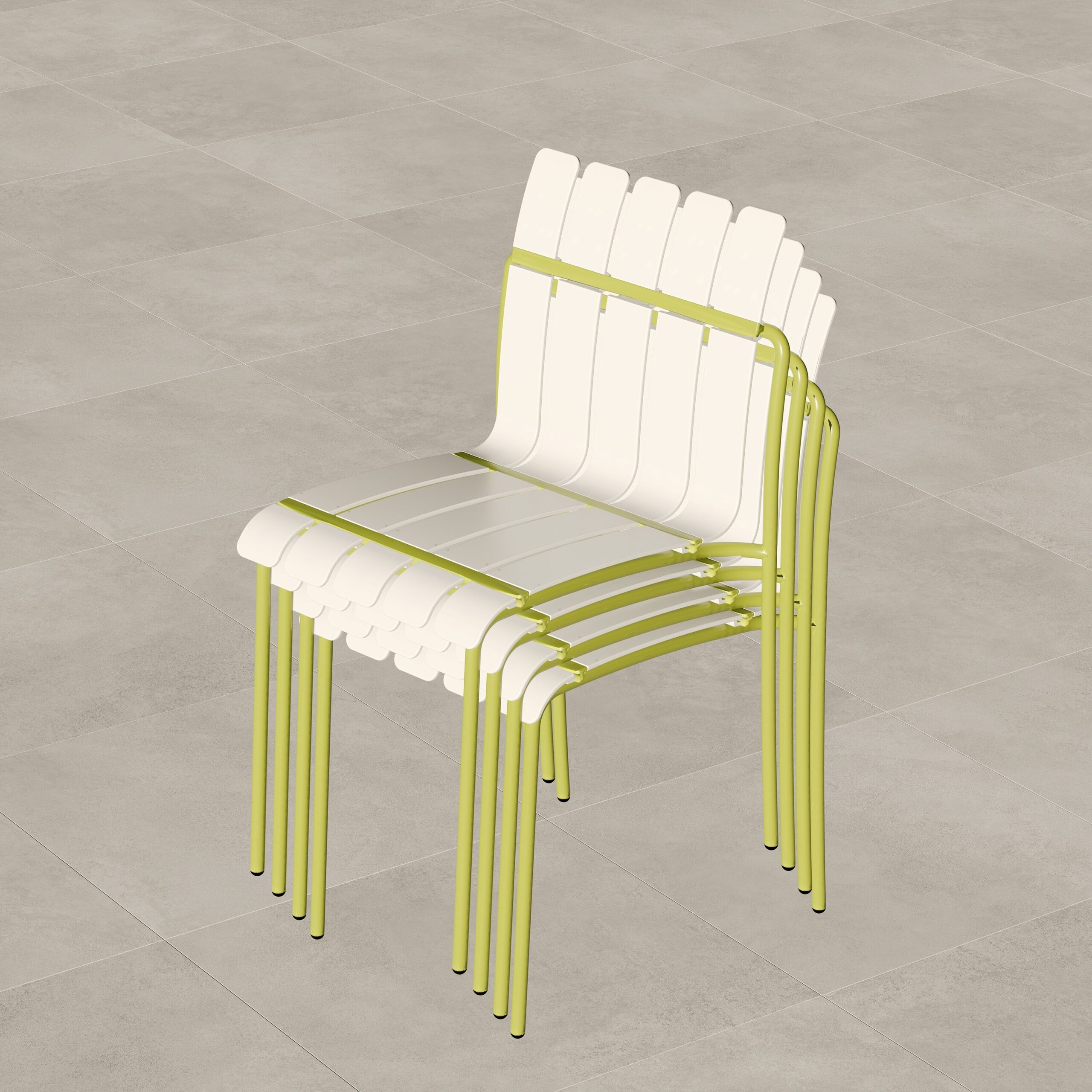 Homy Casa PMSCBC Garden Outdoor 4-Piece Striped Chair Set Set of 4 White Yellow Dining Chairs