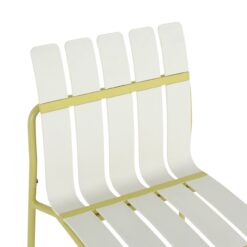 Homy Casa PMSCBC Garden Outdoor 4-Piece Striped Chair Set Set of 4 White Yellow Dining Chairs