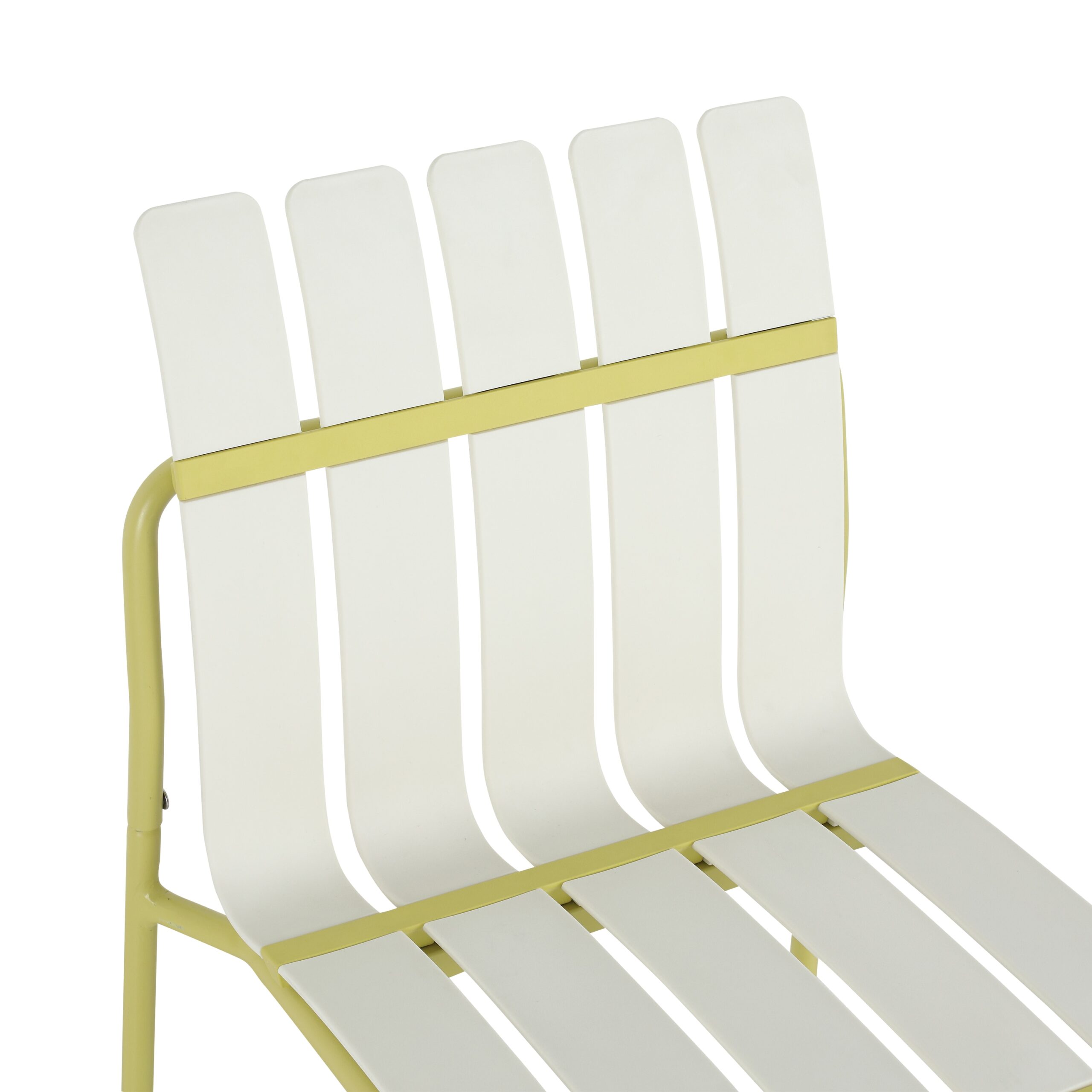 Homy Casa PMSCBC Garden Outdoor 4-Piece Striped Chair Set Set of 4 White Yellow Dining Chairs