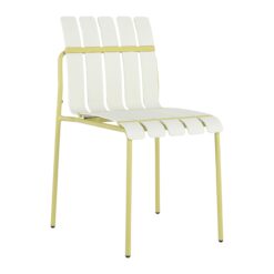 Homy Casa PMSCBC Garden Outdoor 4-Piece Striped Chair Set Set of 4 White Yellow Dining Chairs
