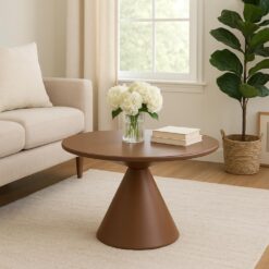 Benzara Round 23.75-in W x 23.75-in L x 16.25-in H Brown Metal Indoor/Outdoor Planter