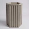 Vynxaria Gray Brown Aluminum Hexagon Column Planter with Drainage Adjustable Depth 1 Pack (13 in L x 11 in W x 22 in H)