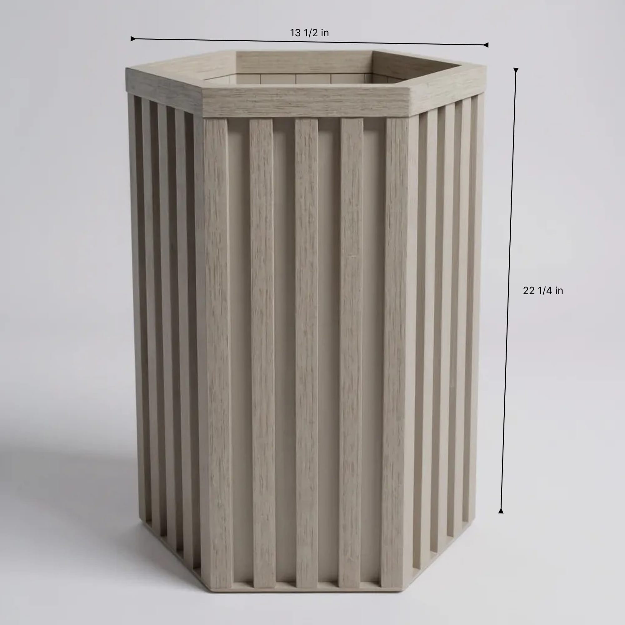 Vynxaria Gray Brown Aluminum Hexagon Column Planter with Drainage Adjustable Depth 1 Pack (13 in L x 11 in W x 22 in H)