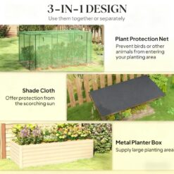 Blisstyle Raised Garden Bed for Flowers Veggies and Herbs Galvanized Steel Planter Box