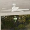 Hunter Kennicott SureSpeed 52-in Fresh White with Fresh White Blades Covered Outdoor Ceiling Fan Without Light and Wall Control Included 6 -Blade