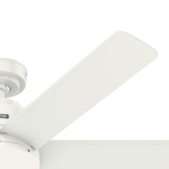 Hunter Kennicott SureSpeed 52-in Fresh White with Fresh White Blades Covered Outdoor Ceiling Fan Without Light and Wall Control Included 6 -Blade