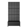 Wooakway 2-pc 6 ft. Hx 3 ft. W Raised Garden Bed Metal Planter Box with Trellis Wheels Privacy Screen Elevated Planter - Black