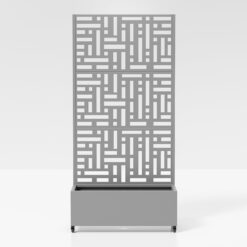 Wooakway 2-pc 6 ft. Hx 3 ft. W Raised Garden Bed Metal Planter Box with Trellis Wheels Privacy Screen Elevated Planter - Gray