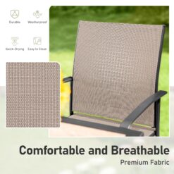 Sunshine Valley Outdoor Table and Chairs 7 -Piece Black Patio Dining Set Steel Rectangle Table with 6 Gray Stationary Chairs
