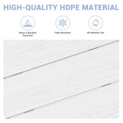 Serwall Outdoor 5-Piece HDPE Patio Dining Set Rectangle 66.93-in L Dining Table with Umbrella Hole and 4 Wide Seat Chairs