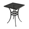 Clihome 29 Inch Cast Aluminum Bar Height Table with Umbrella Hole Square Outdoor Bar height Table 29-in W x 29-in L with Umbrella Hole