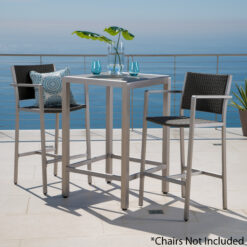 Best Selling Home Decor Cape Coral Square Outdoor Bar height Table 27.56-in W x 27.56-in L