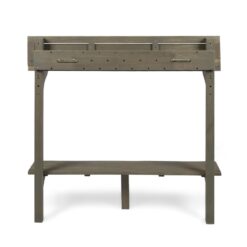 Benzara Patio Tables Rectangle Outdoor Bar height Table 16.5-in W x 48-in L