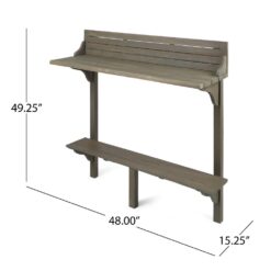 Benzara Patio Tables Rectangle Outdoor Bar height Table 16.5-in W x 48-in L