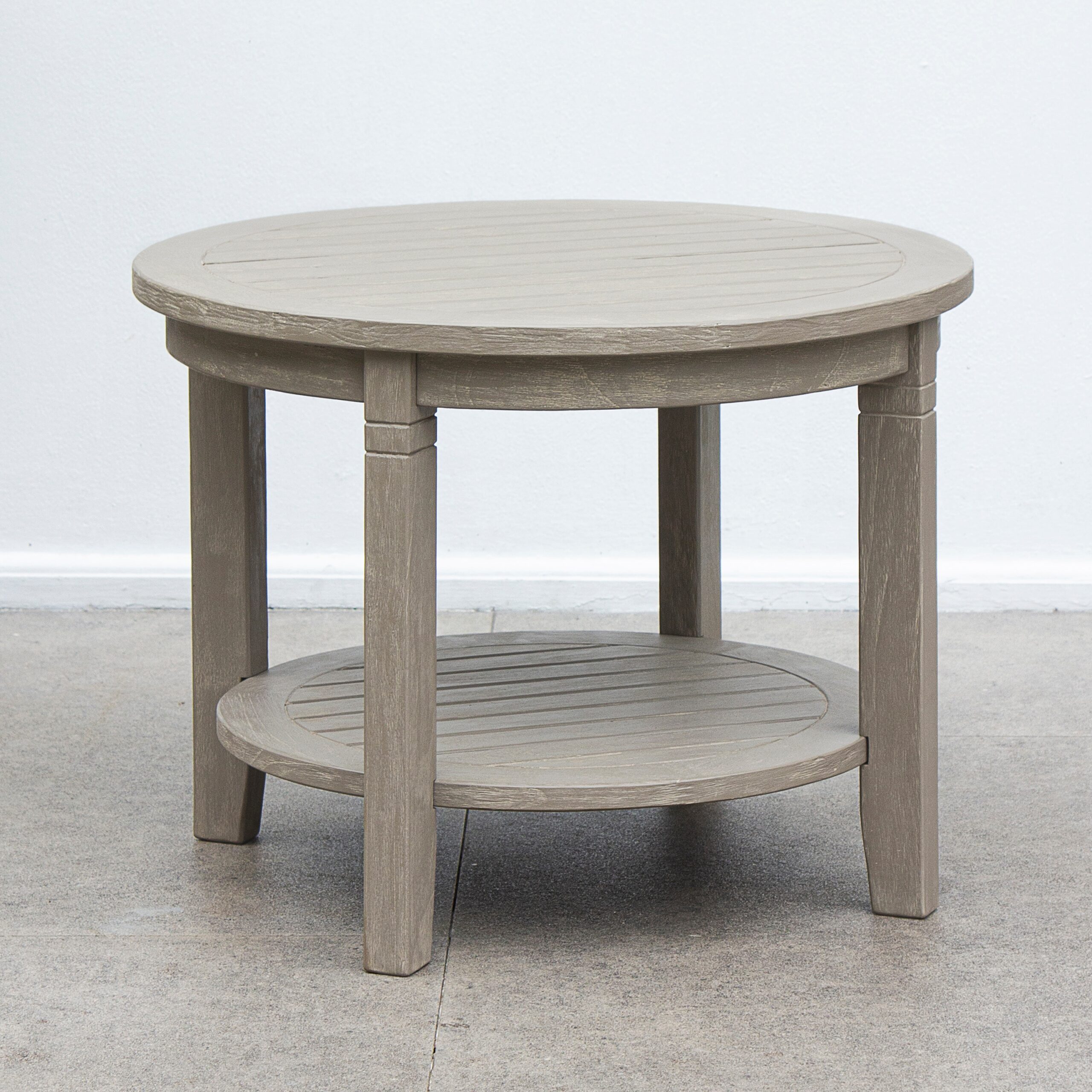 Cambridge Casual Heaton Teak Wood Round Outdoor End Table 24-in W x 24-in L